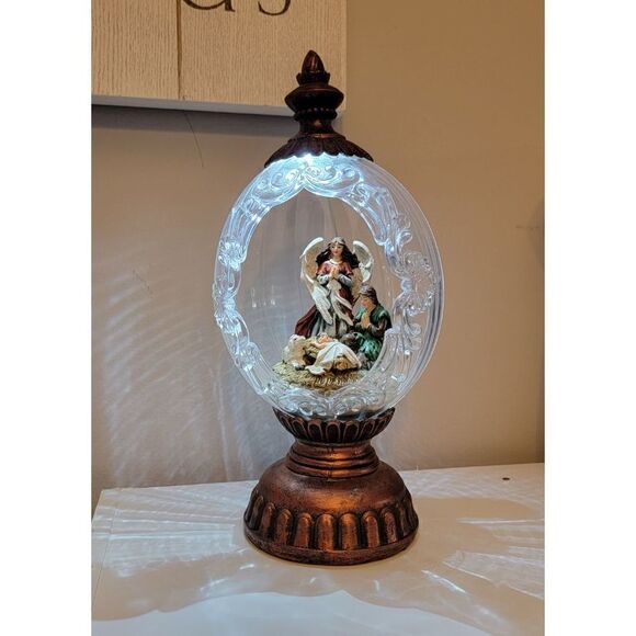 Liushi Retro Music Box Nativity Sculpture Figure 12" - Picture 1 of 7